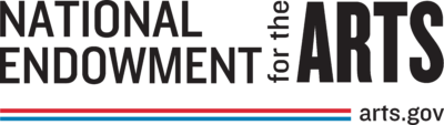 National Endowment of the Arts written in black sans-serif text over a red and blue line