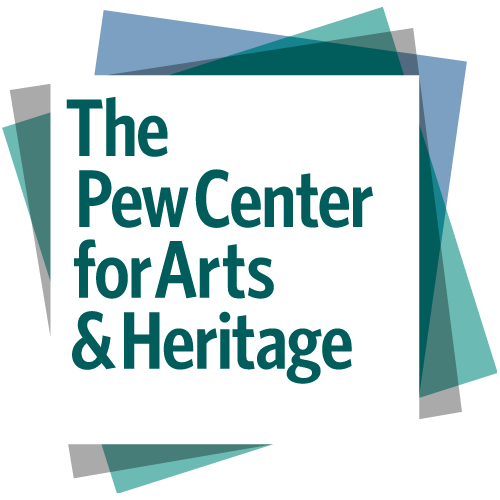 cluster of colored squares with Pew Center for Arts & Heritage written in the center